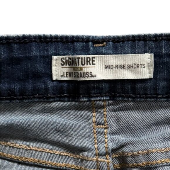 Levi Strauss Signature Gold Mid-Rise Denim Shorts-Cuffed-Size 12-GUC - Picture 4 of 6